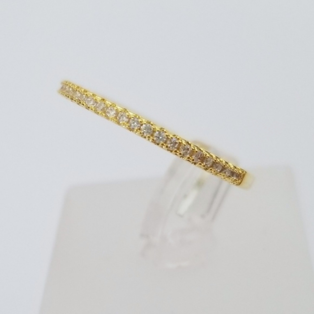 18k Yellow Gold Pave Band - Picture 2 of 8